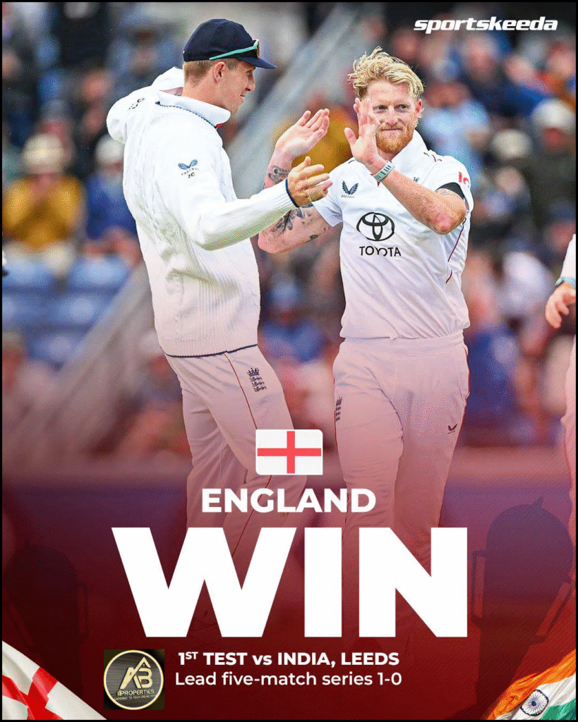 England win the opening Test by 5 wickets