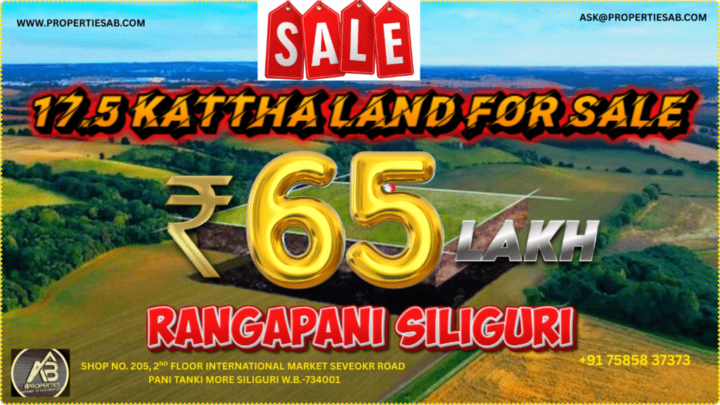 People keep talking about this prime land for sale in Rangapani, Siliguri. Its 17.5 kattha, and the price is unbeatable.