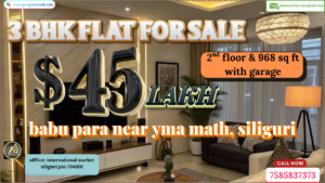 3 BHK Flat for Sale in Siliguri Near YMA Math – Best Deal at ₹45 Lakhs