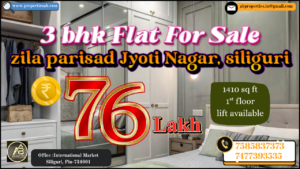 3 BHK Flat on Sale in Zila Parishad Jyoti Nagar, Siliguri – Luxurious 1410 Sq Ft Home Available for ₹76 Lakh