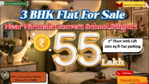 3 BHK Flat for Sale Near Nirmala Convent School, Siliguri – Comfortable 1350 Sq Ft Flat Available at ₹55 Lakh