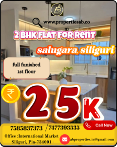 Fully Furnished 2BHK Flat for Rent in Salugara Siliguri - Best Rental Apartment at 1st Floor